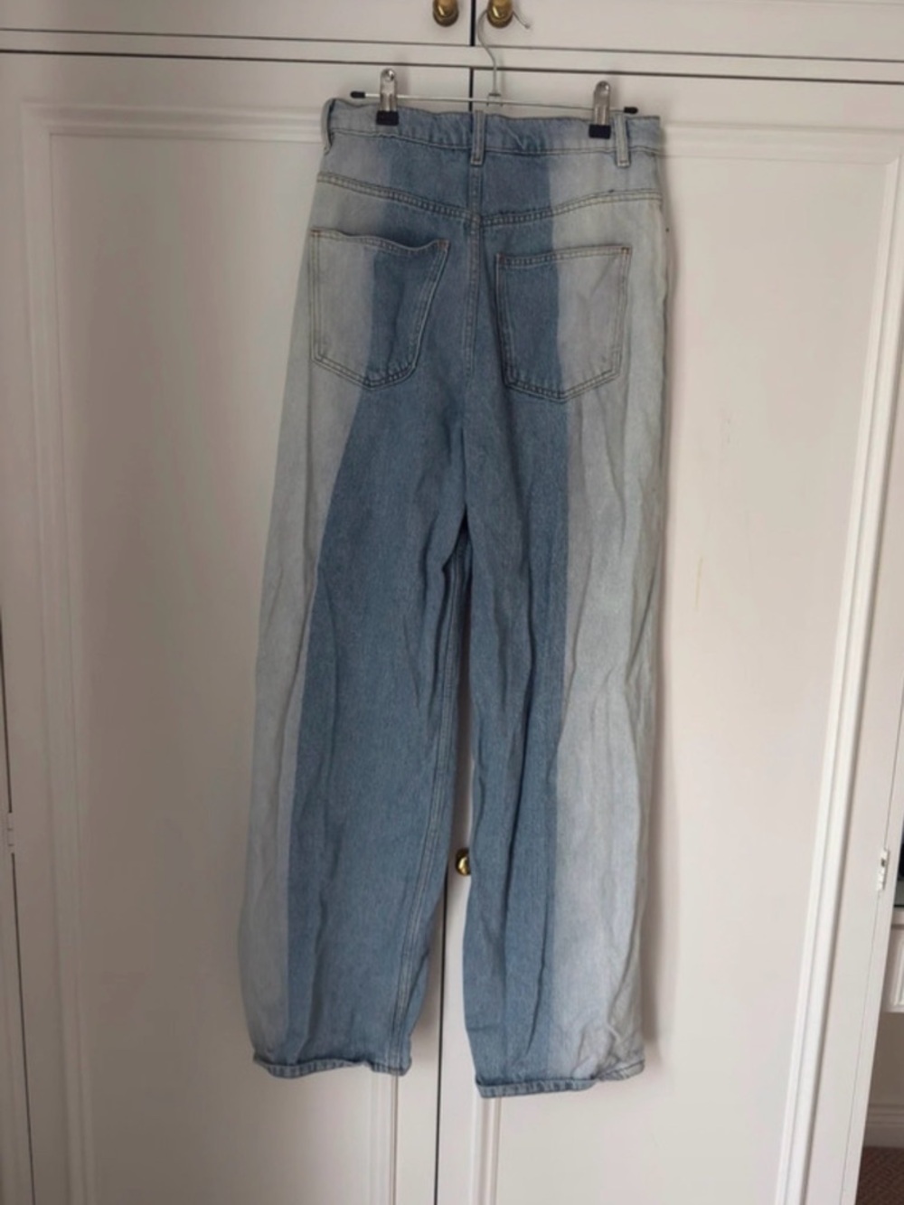ASOS Two-Tone Light and Mid Blue Wide-Leg Jeans - Picture 3 of 5